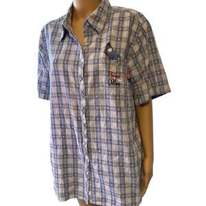 Vintage Winnie The Pooh Disney Eeyore Cotton Plaid Button Up Shirt Women 18-20W